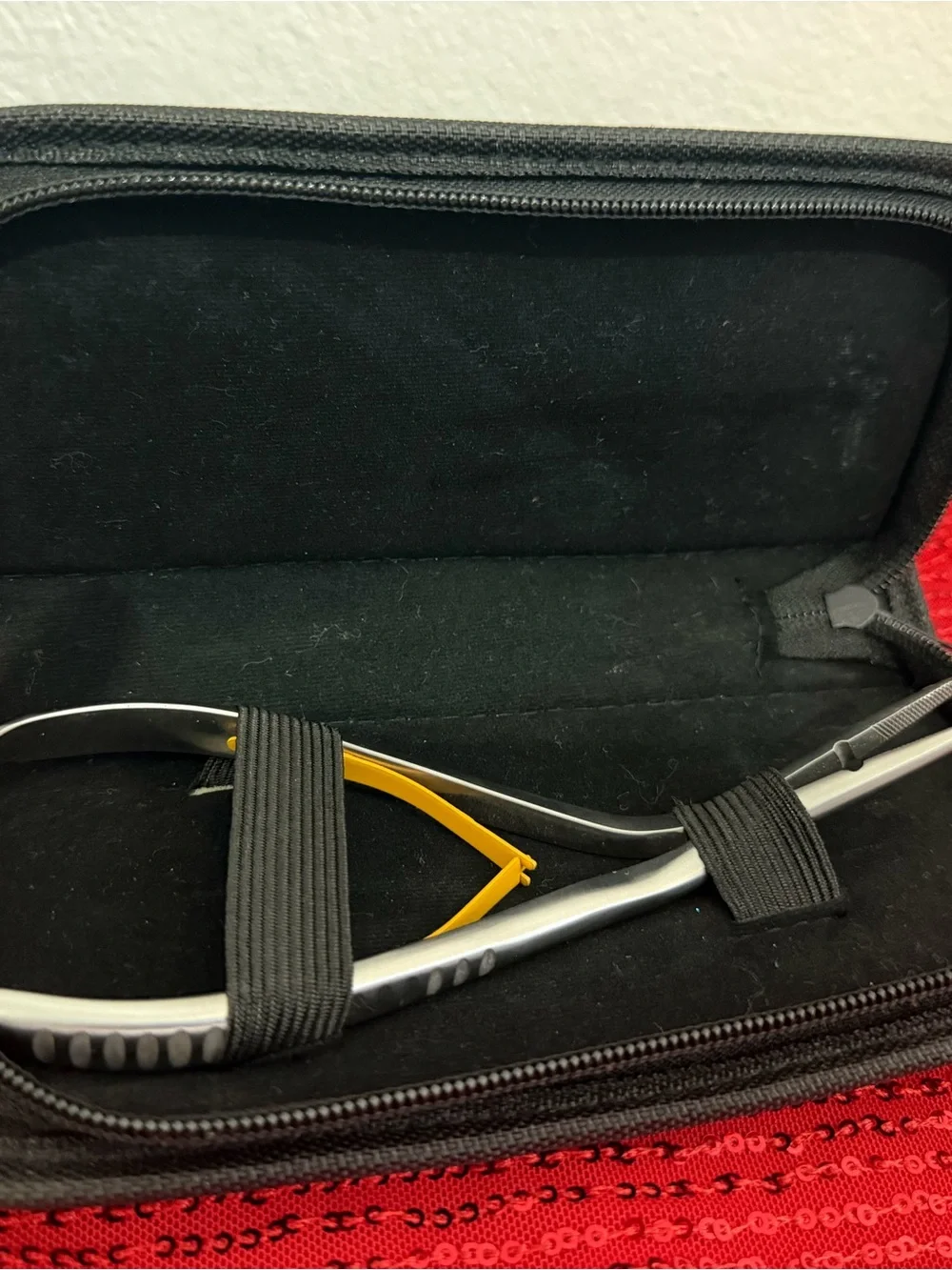 Compact Black Heat-Tool Travel Case with Yellow Logo